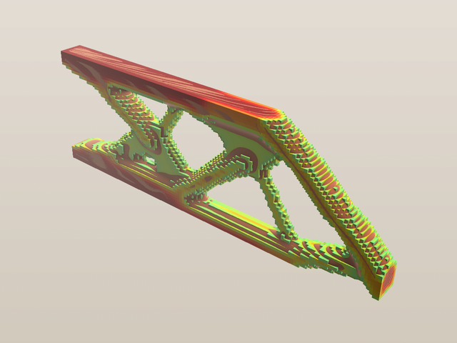 Topology-optimized beam