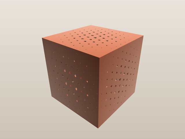 Radial gyroid cube